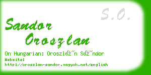 sandor oroszlan business card